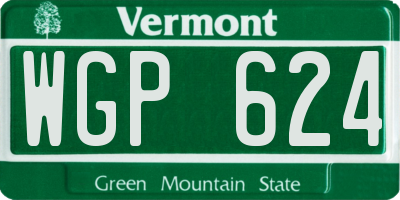 VT license plate WGP624