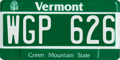 VT license plate WGP626