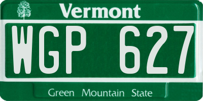 VT license plate WGP627