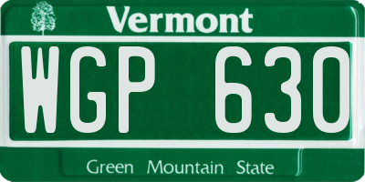 VT license plate WGP630