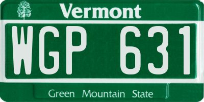 VT license plate WGP631