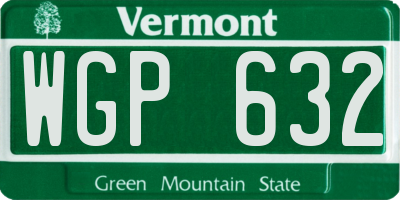 VT license plate WGP632