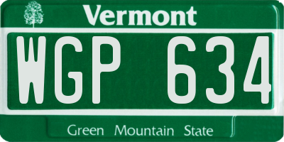 VT license plate WGP634
