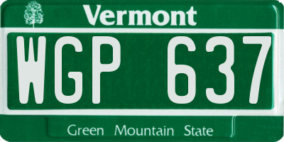 VT license plate WGP637