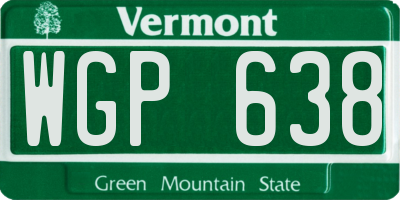 VT license plate WGP638