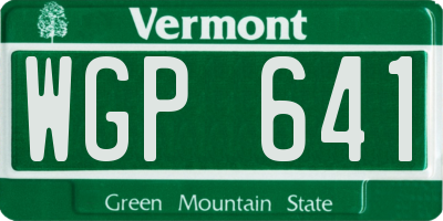 VT license plate WGP641