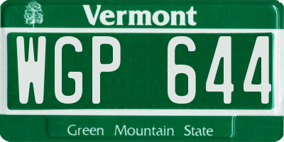 VT license plate WGP644