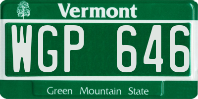 VT license plate WGP646