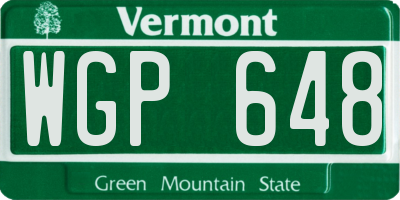 VT license plate WGP648