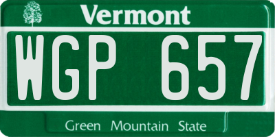 VT license plate WGP657