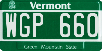 VT license plate WGP660