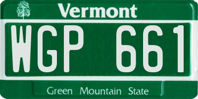 VT license plate WGP661