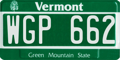 VT license plate WGP662