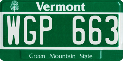 VT license plate WGP663