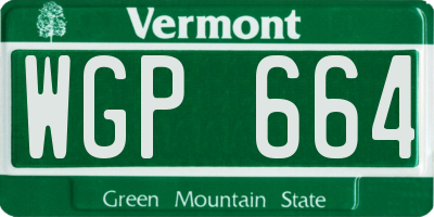 VT license plate WGP664