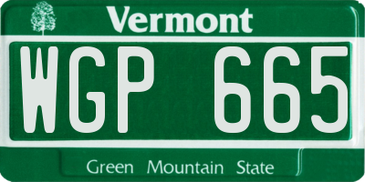 VT license plate WGP665