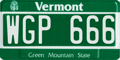 VT license plate WGP666