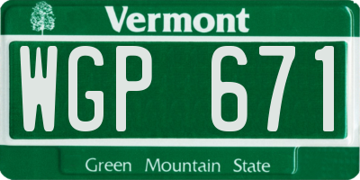 VT license plate WGP671