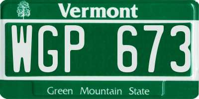 VT license plate WGP673