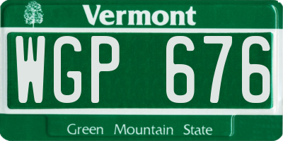 VT license plate WGP676