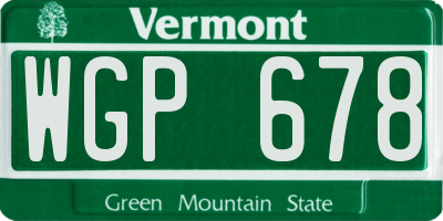 VT license plate WGP678