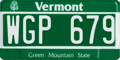 VT license plate WGP679