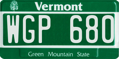 VT license plate WGP680
