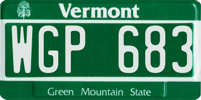 VT license plate WGP683