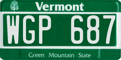 VT license plate WGP687
