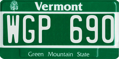 VT license plate WGP690