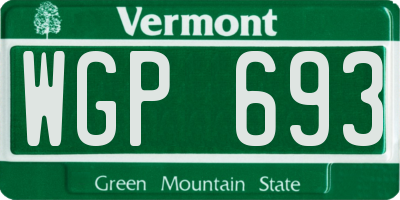 VT license plate WGP693