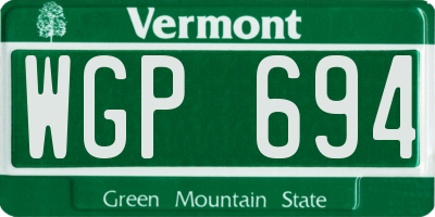 VT license plate WGP694