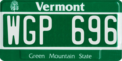 VT license plate WGP696