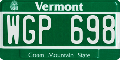 VT license plate WGP698