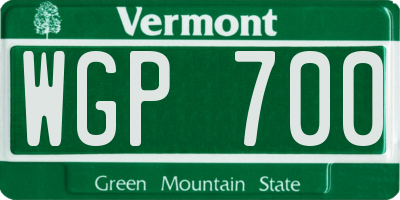 VT license plate WGP700