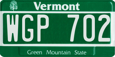 VT license plate WGP702