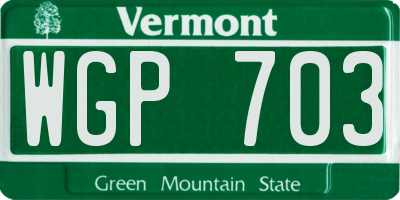 VT license plate WGP703