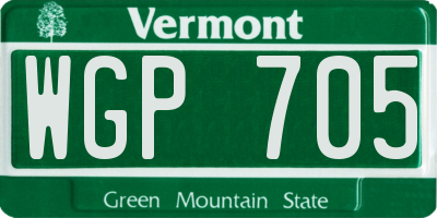 VT license plate WGP705