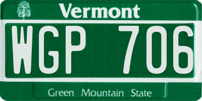 VT license plate WGP706