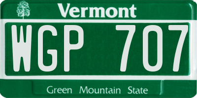 VT license plate WGP707