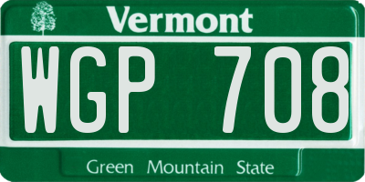VT license plate WGP708