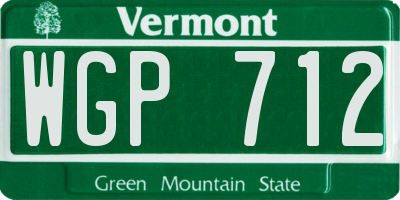 VT license plate WGP712