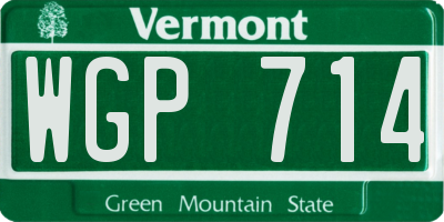 VT license plate WGP714