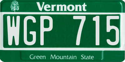 VT license plate WGP715