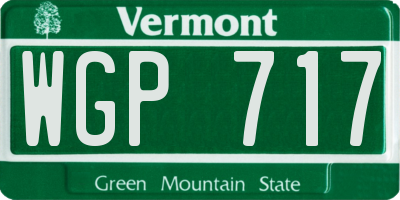 VT license plate WGP717