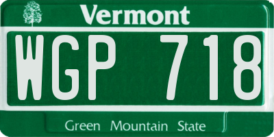 VT license plate WGP718