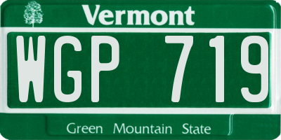 VT license plate WGP719