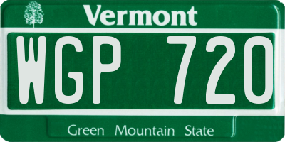 VT license plate WGP720