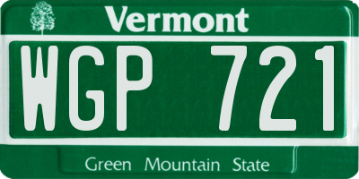 VT license plate WGP721