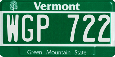 VT license plate WGP722